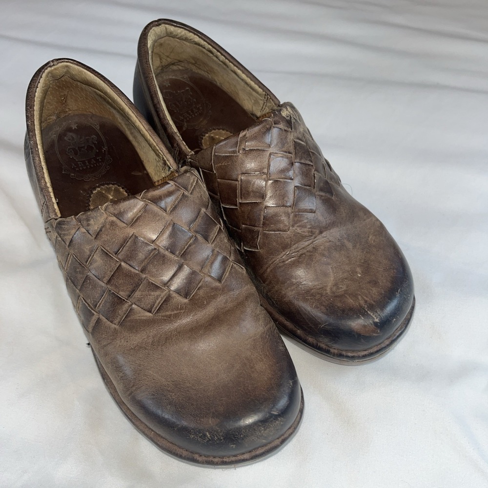 Ariat Women's Brown Leather Ashbourn Briar Clog Slip On Shoes 10012028 Size 5.5B